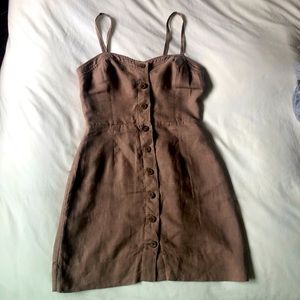 Aritzia brown linen dress